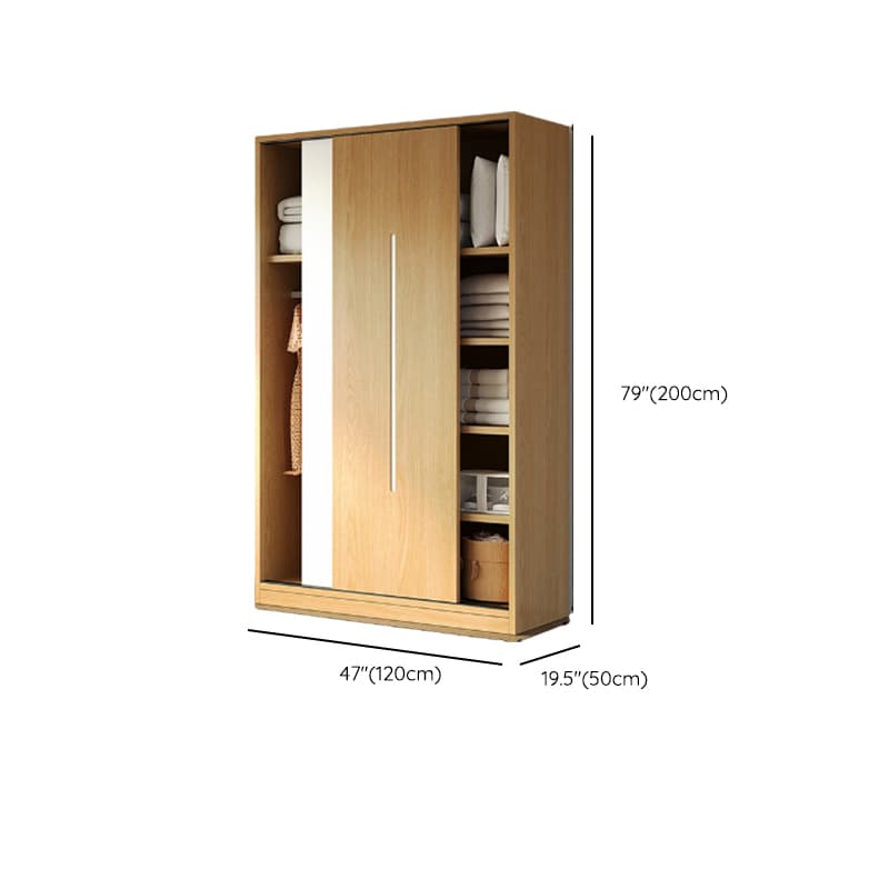 Natural Color Minimalist Cabinet Armoire with Soft Close Drawer, Soft Close Door & Interior Shelves - image 11