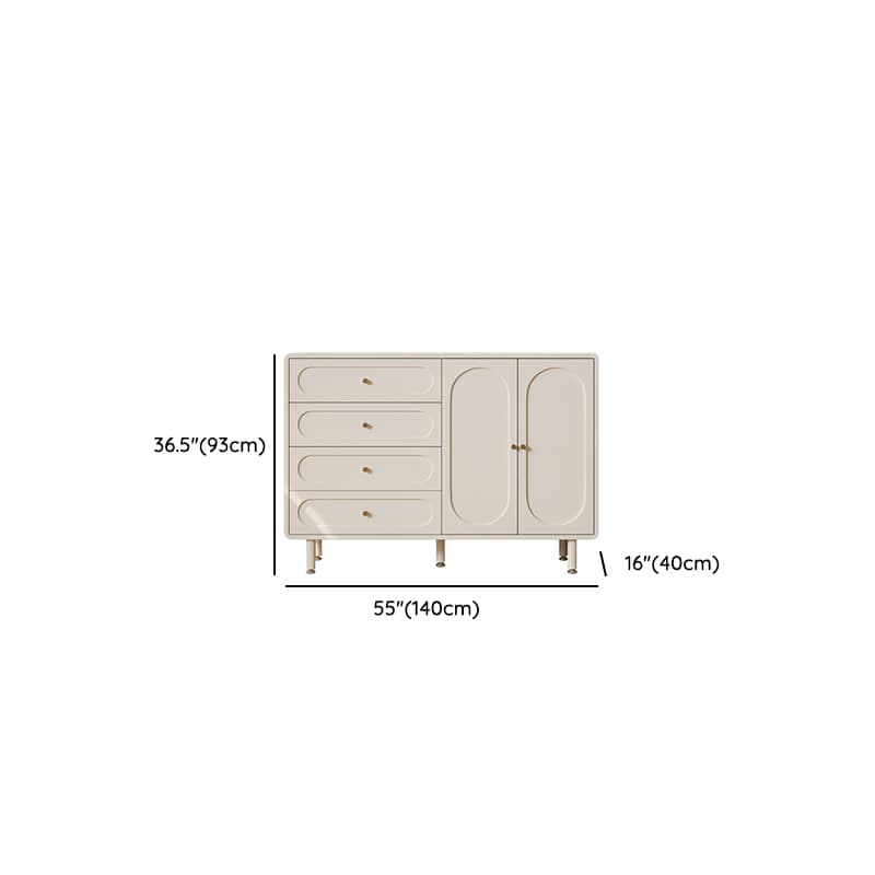 Chalk Casual Particle Board Wood Console Dresser with 5/4 Drawers, Hutch, 3 Interior Shelves, Horizontal - image 9