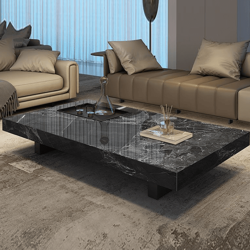 Sleek Sleigh Base Side Table with Geometric Square Top for Foyer Use - image 11