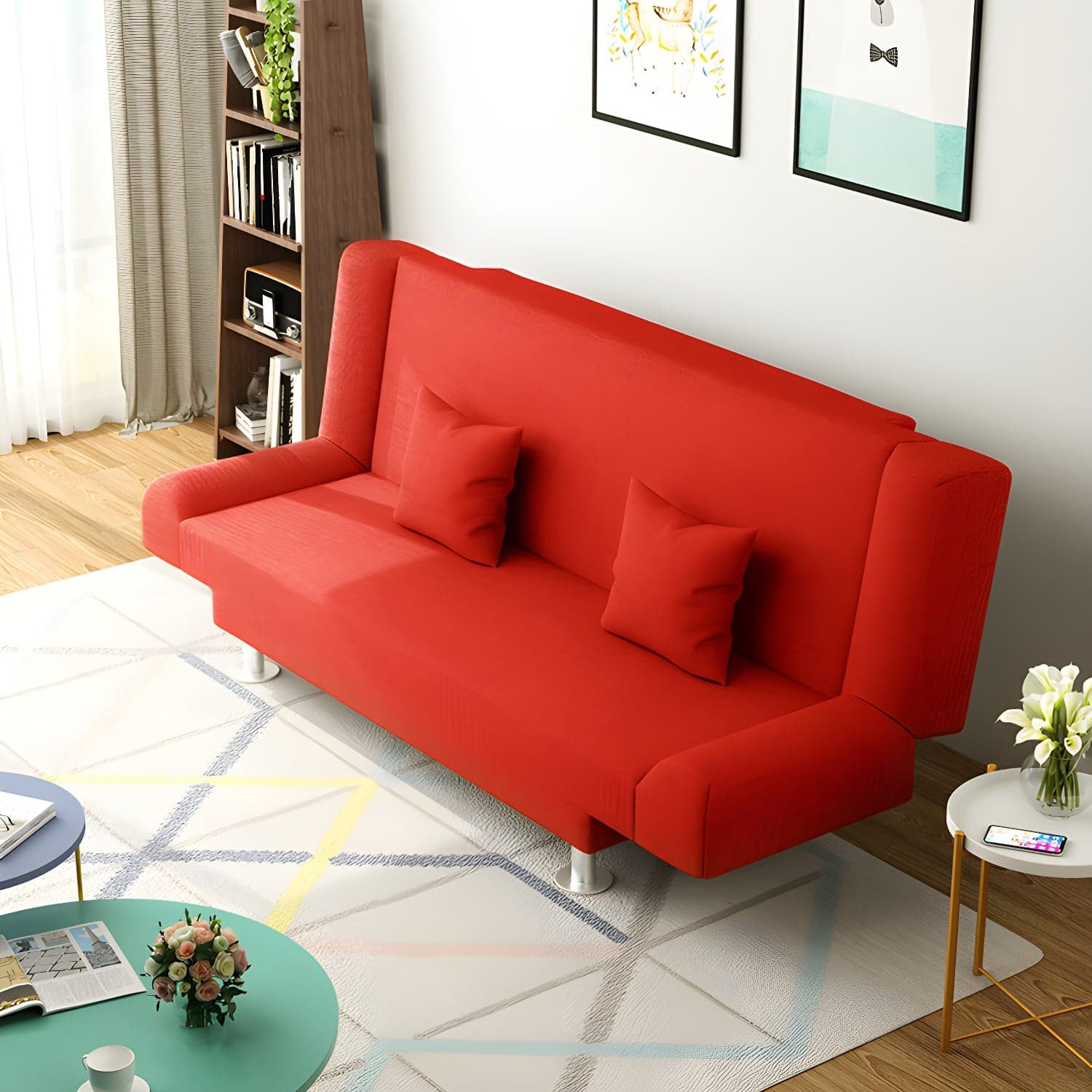 29.53"H Linen Armless Convertible Sleeper Sofa Bed for Living Room - image 10