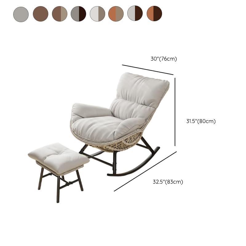 Simple Upholstered Rocking Seat with Scratch-tolerant Padded Design and Ottoman - image 16