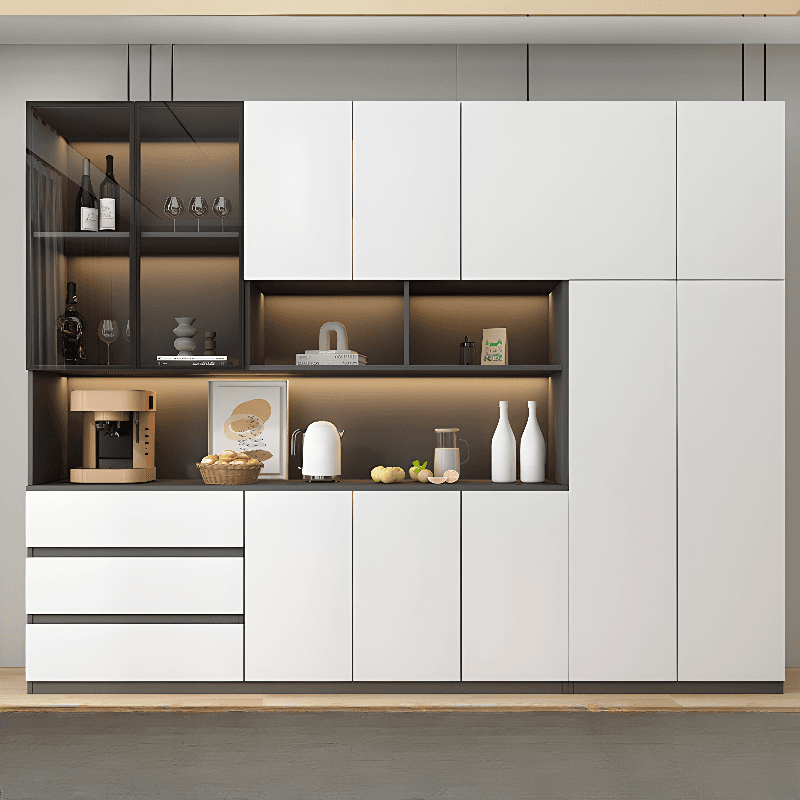 Two Toned Unclosed & Self-supporting Wide Sideboard with 2 Shelves & Benchtop - image 11