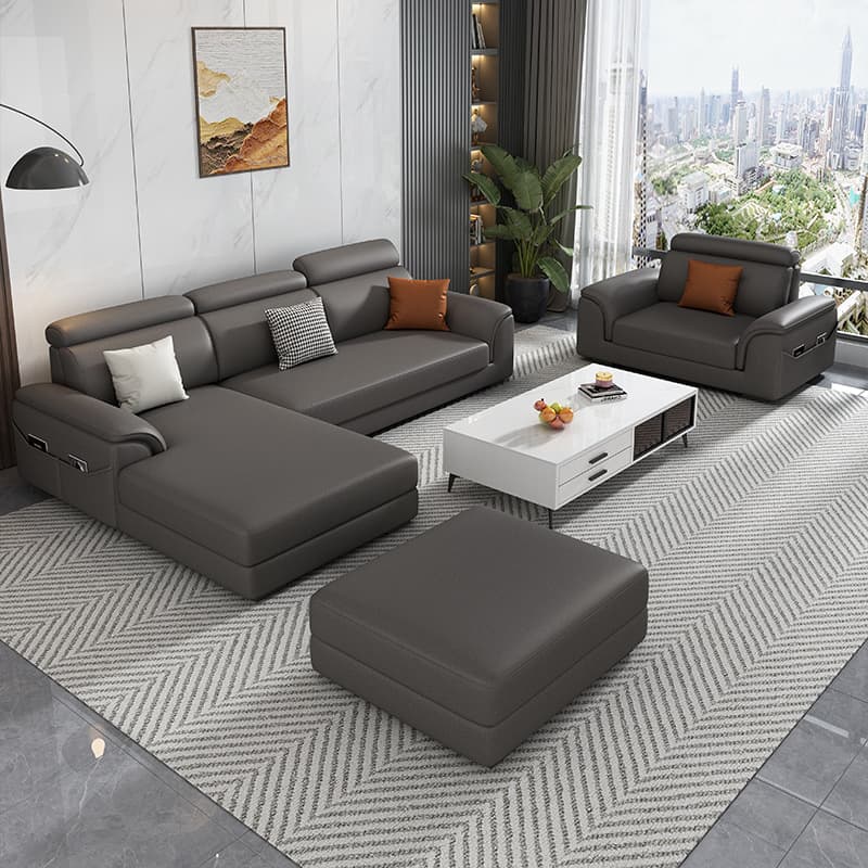 L-Shape/Straight Left/Horizontal Sofa Recliner/Sofa Couch with Pine Wood Frame