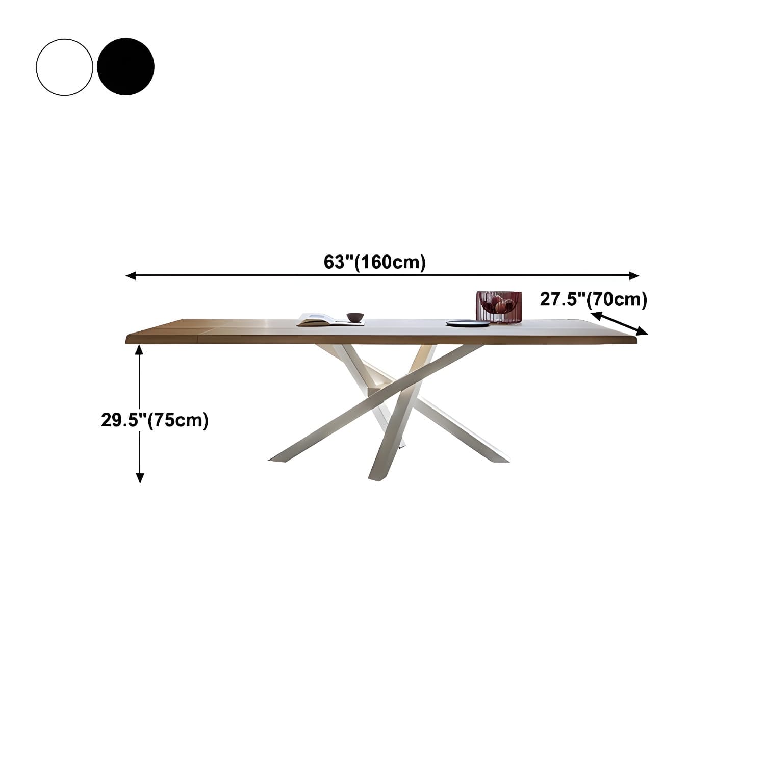 Rectangle Pedestal Luxury Dining Table Solid Wood Fixed Table for Home - image 12