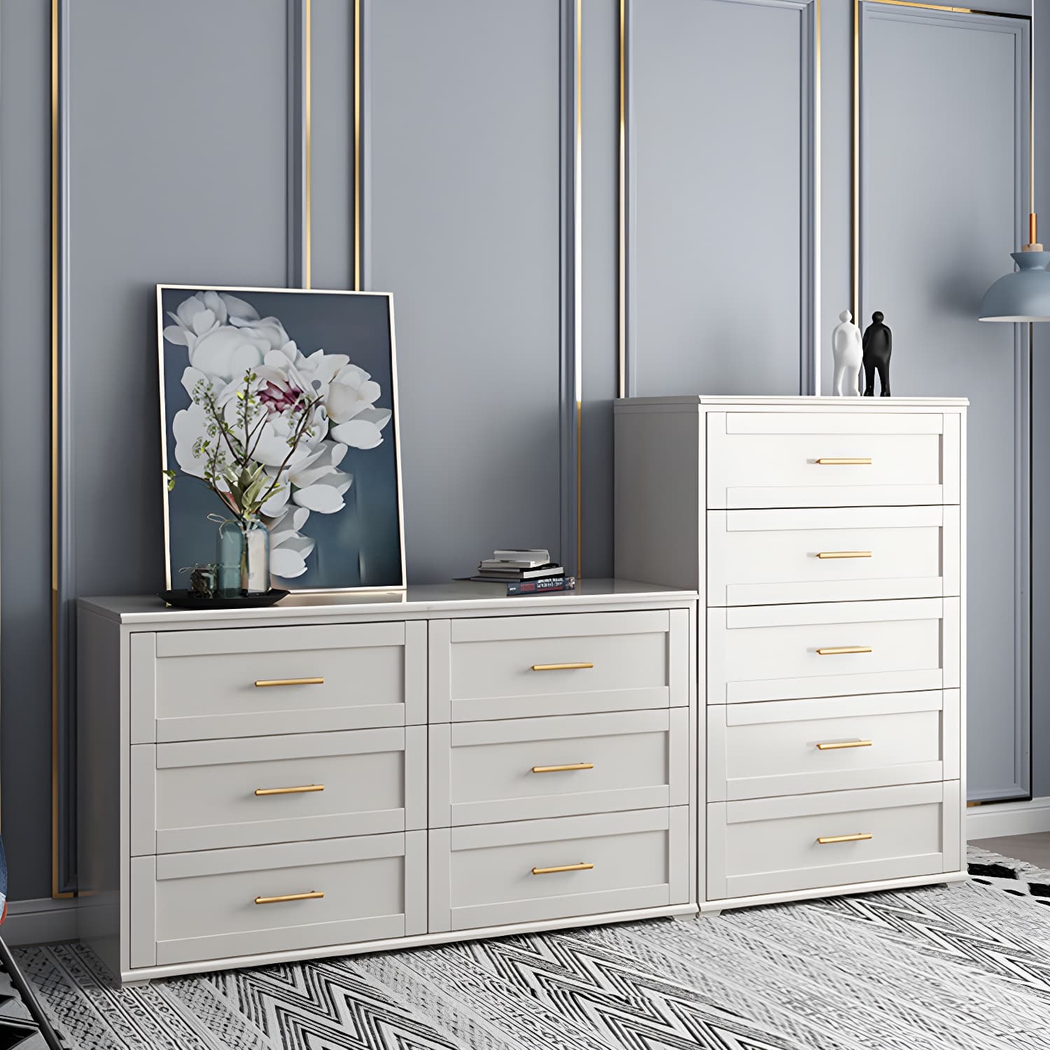 17.55-inch Width Solid Wood Storage Chest Classic Glam Storage Chest Dresser - image 12