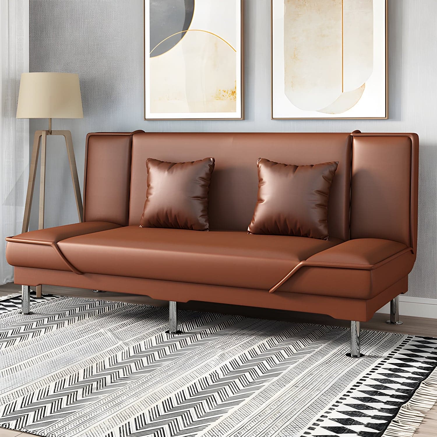 Armless Settee with Cotton Blend 19.68" W Convertible Sleeper Sofa for Living Room - image 5
