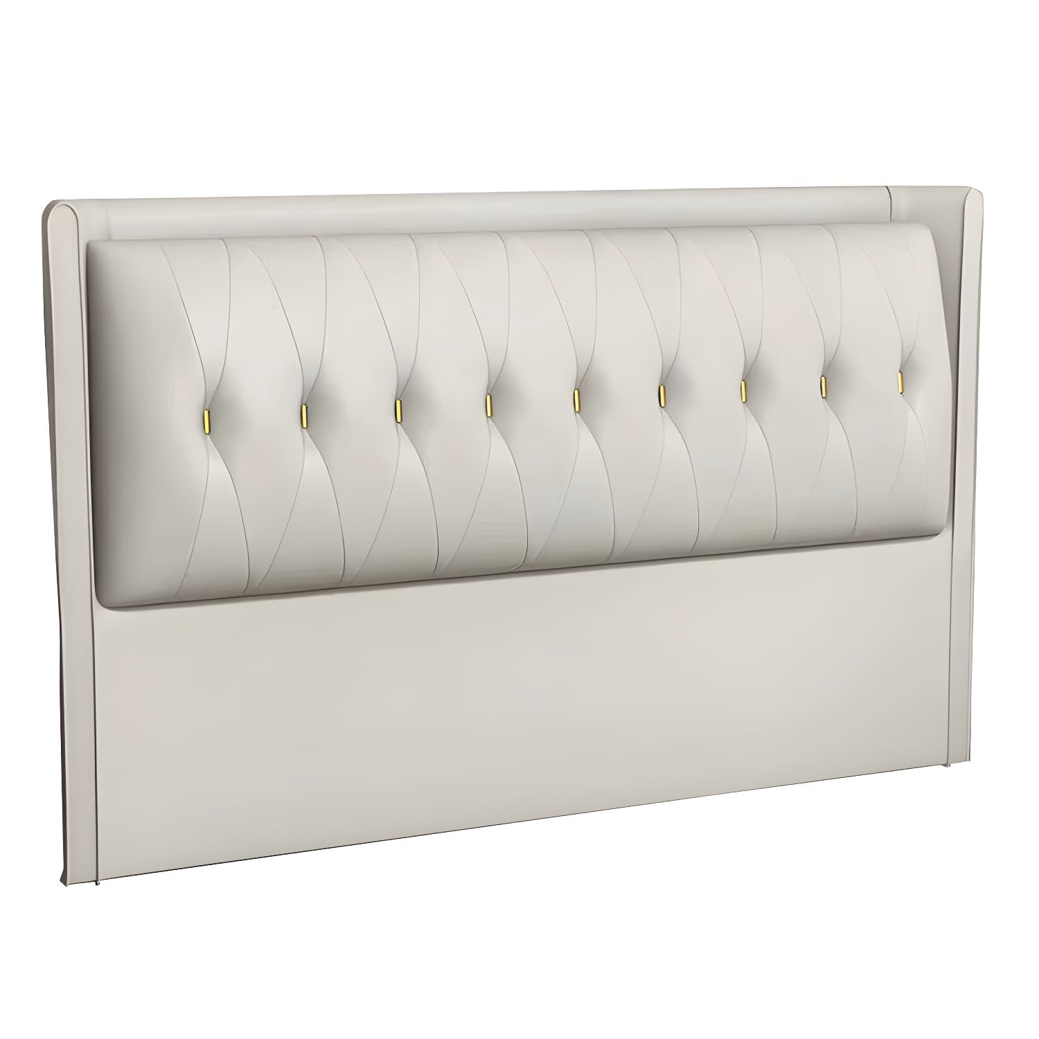 Contemporary Headboard Bed with Tufted Leather Upholstery in Rectangular - image 14