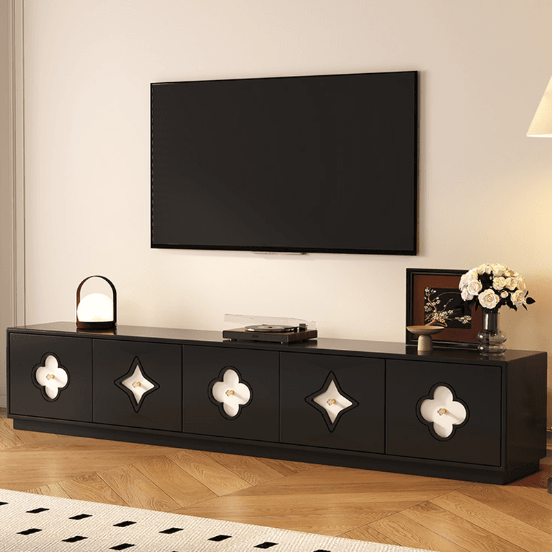 Midnight Black/White Modern Timber TV Stand with 5-Drawer/4-Drawer/8-Drawer - image 3