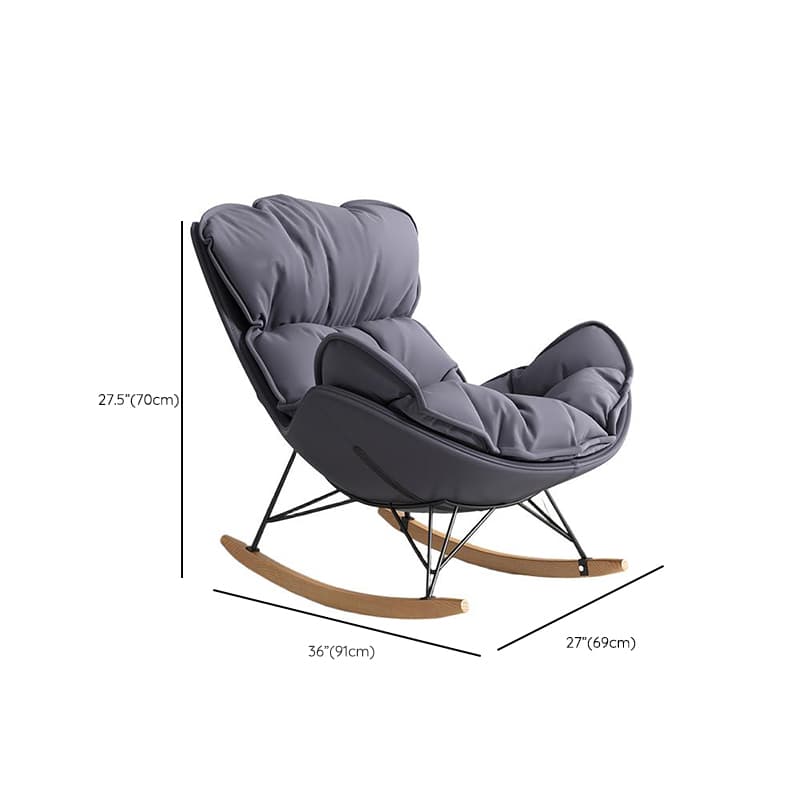 Stationary Rocking Chair with Flared Arm and Rear Support - image 19