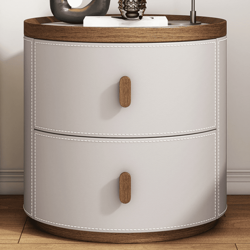 Art Deco 2 Tiers Nightstand With Drawer Storage and Stone Countertop - image 9