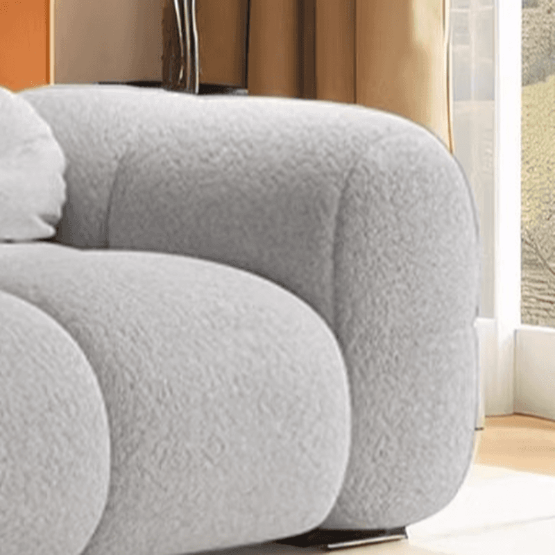 Trendy Solid Color Stain Resistant Loveseat in Black/Dark Gray/Taupe for 2 People with 2 Pillows - image 15