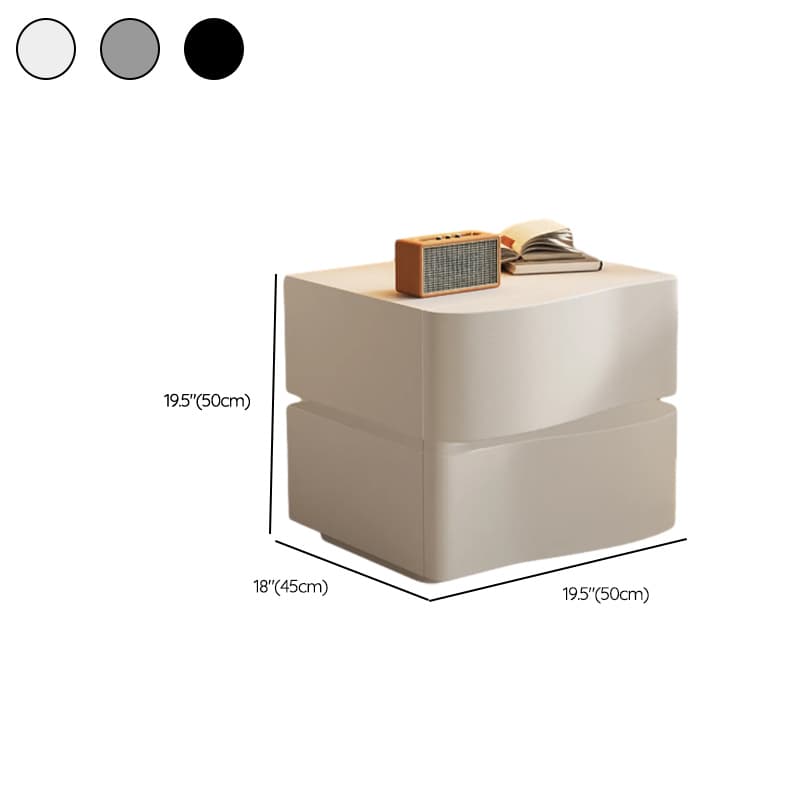Organic Modern Drawer Storage Nightstand Synthetic Leather Illumination Light - image 12