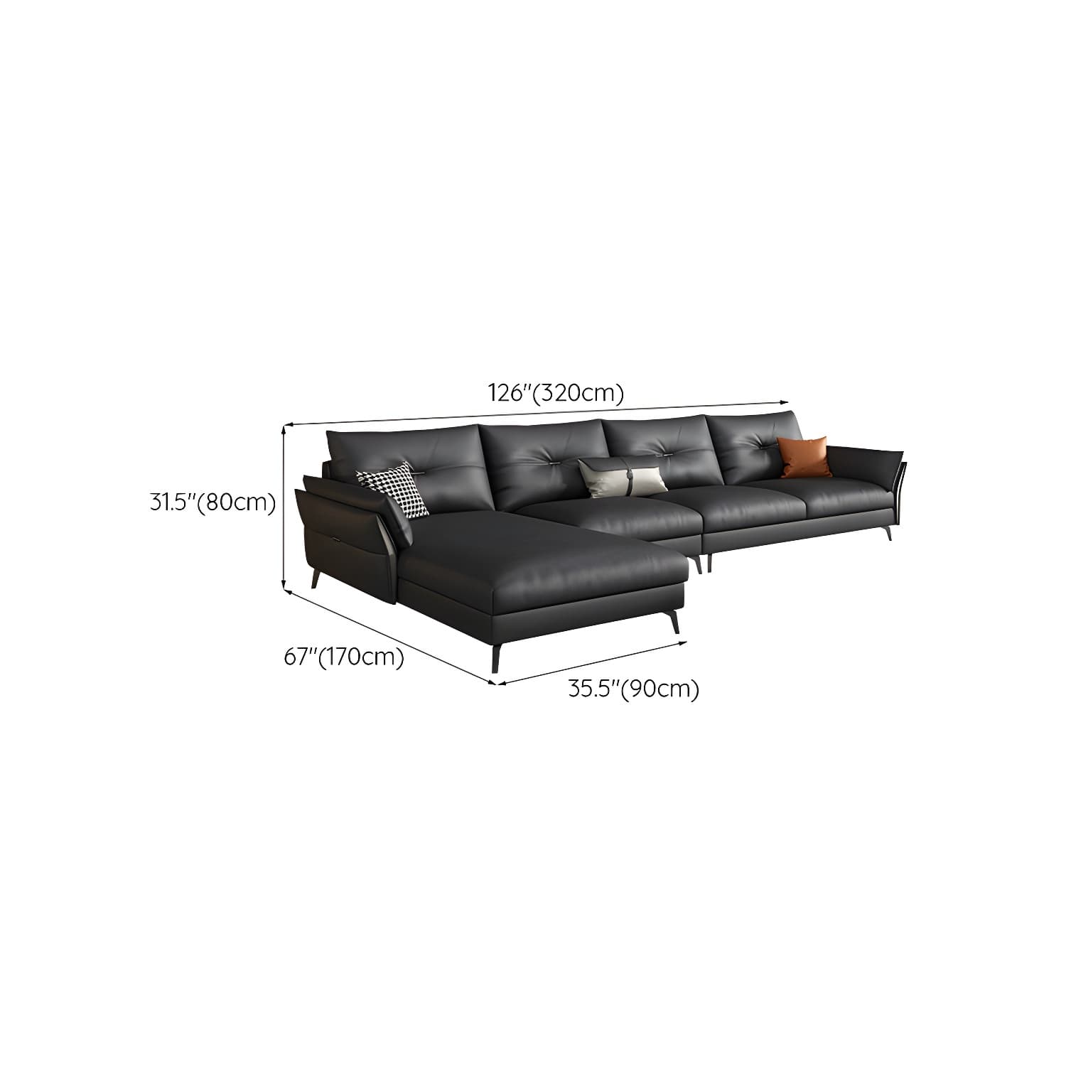 Modern Gray Tufted Sectional Sofa with Flared Arms and Wood Frame - image 17
