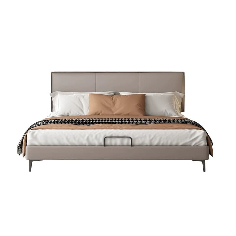 Grey Solid Color Platform Bed with Timber Frame for Living Room - image 3