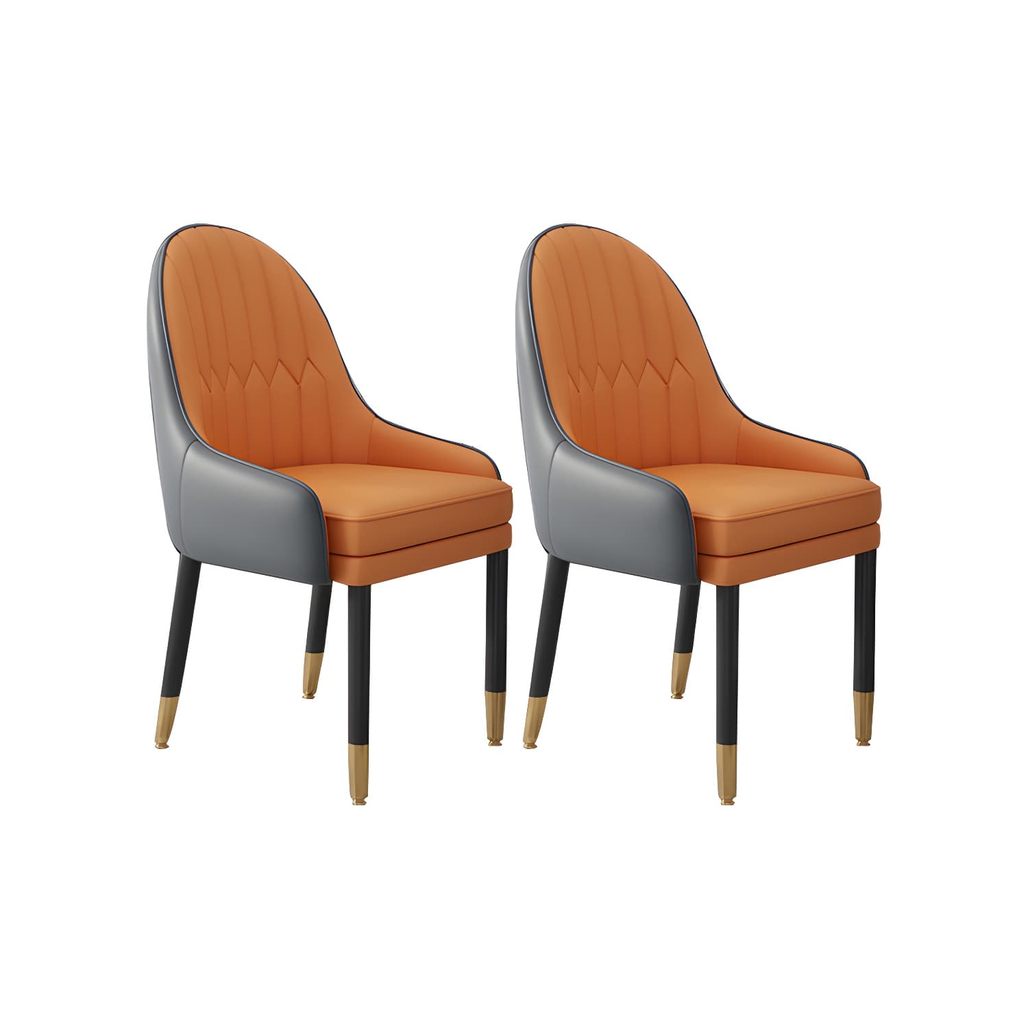 Faux Leather Dining Chairs Modern Parsons Arm Chair with Wood Legs - image 14