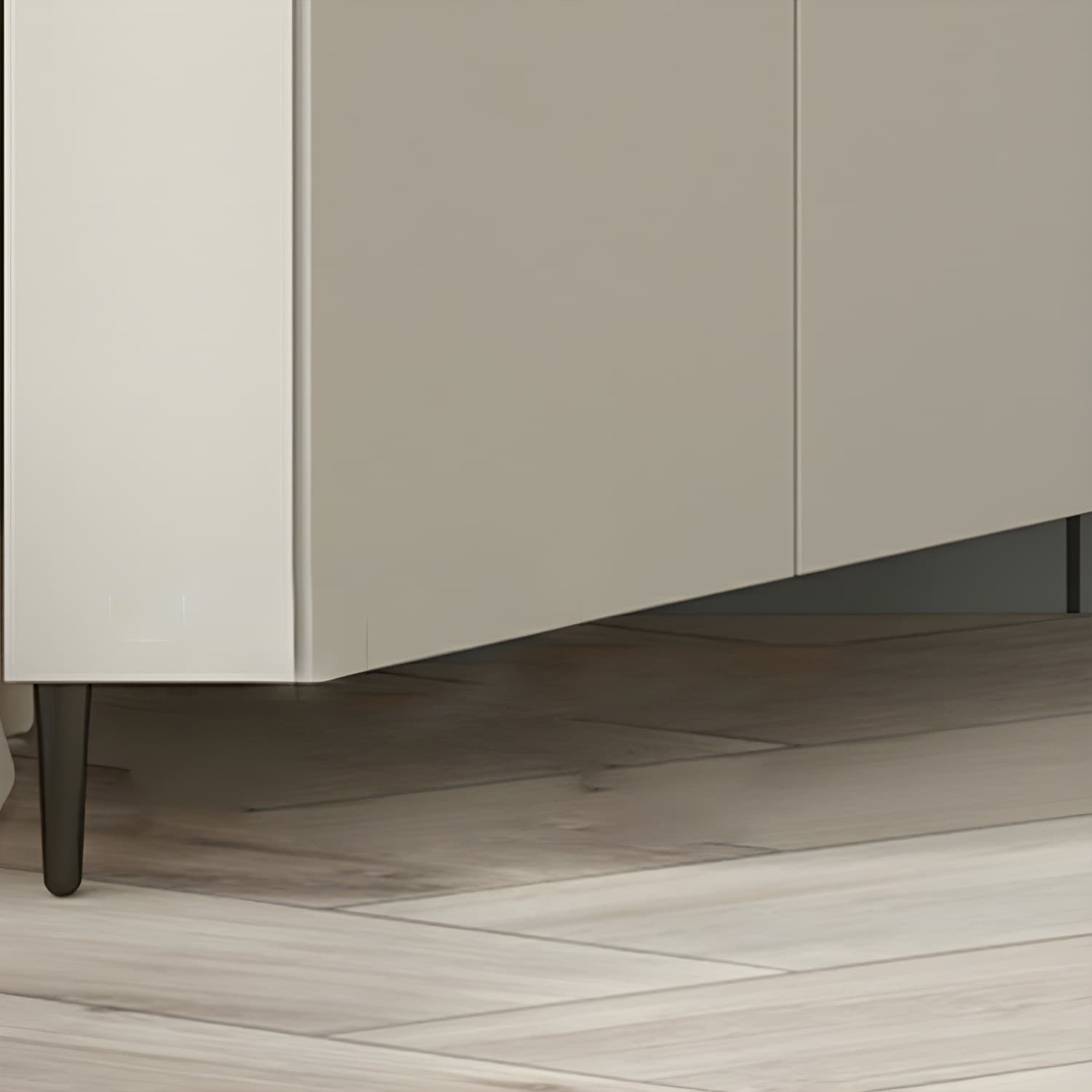 Small Modern Corner Accent Cabinet with Wood Counter Top, Drawers Included, and Metal Legs - image 8