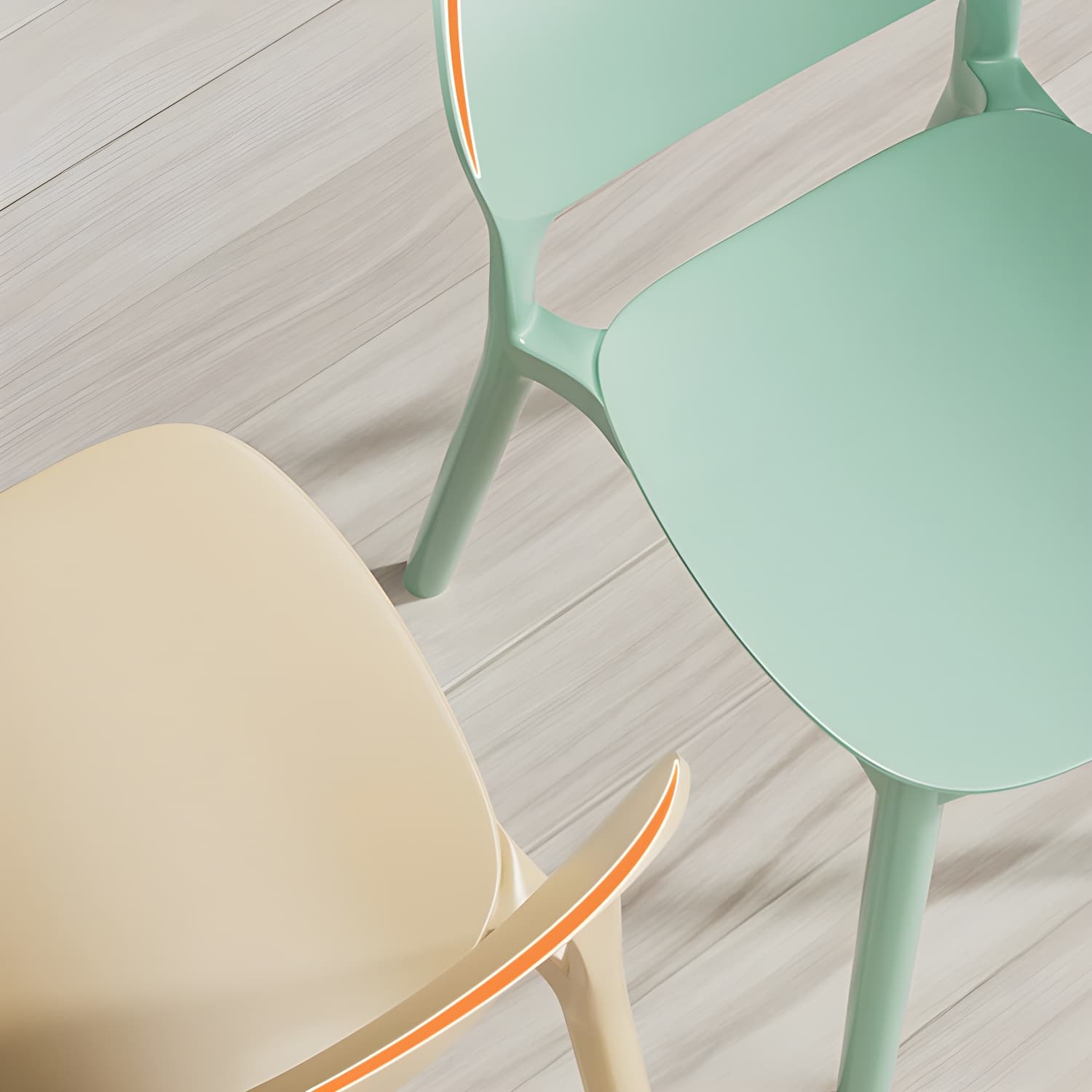 Nordic Backrest Stackable Chair with Acrylic Legs for Dining Room - image 18
