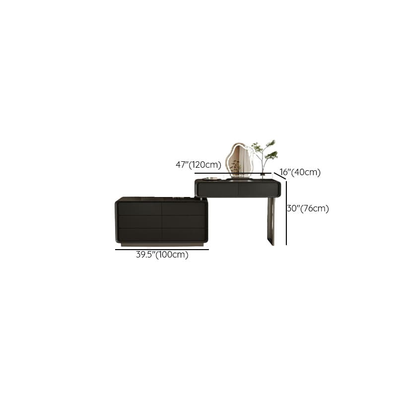 Modish Large Vanity Set with Laminate Table Top, White Chair, 8 Drawers, Light Up Mirror - image 14