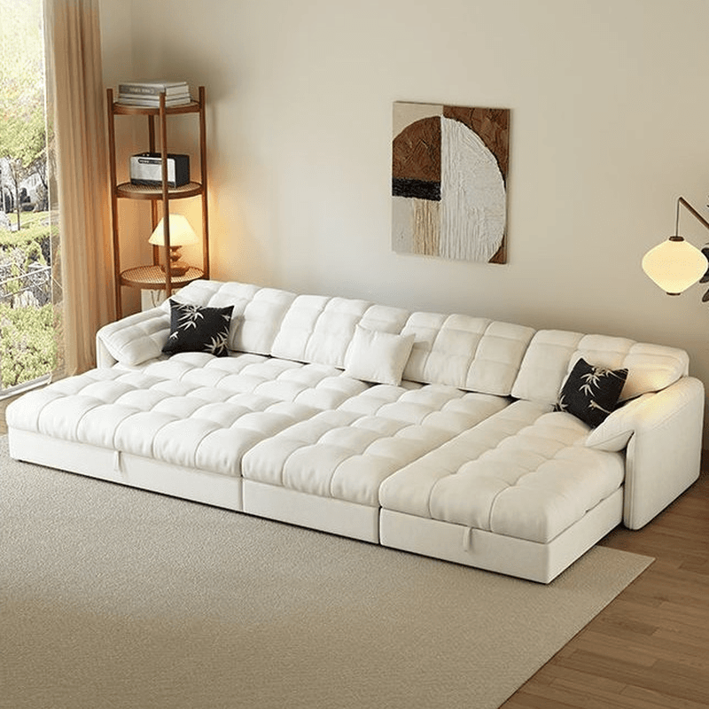 L-Shape/Straight White Sofa/Sofa Recliner with Under-seat Storage and Left/Horizontal Orientation - image 4