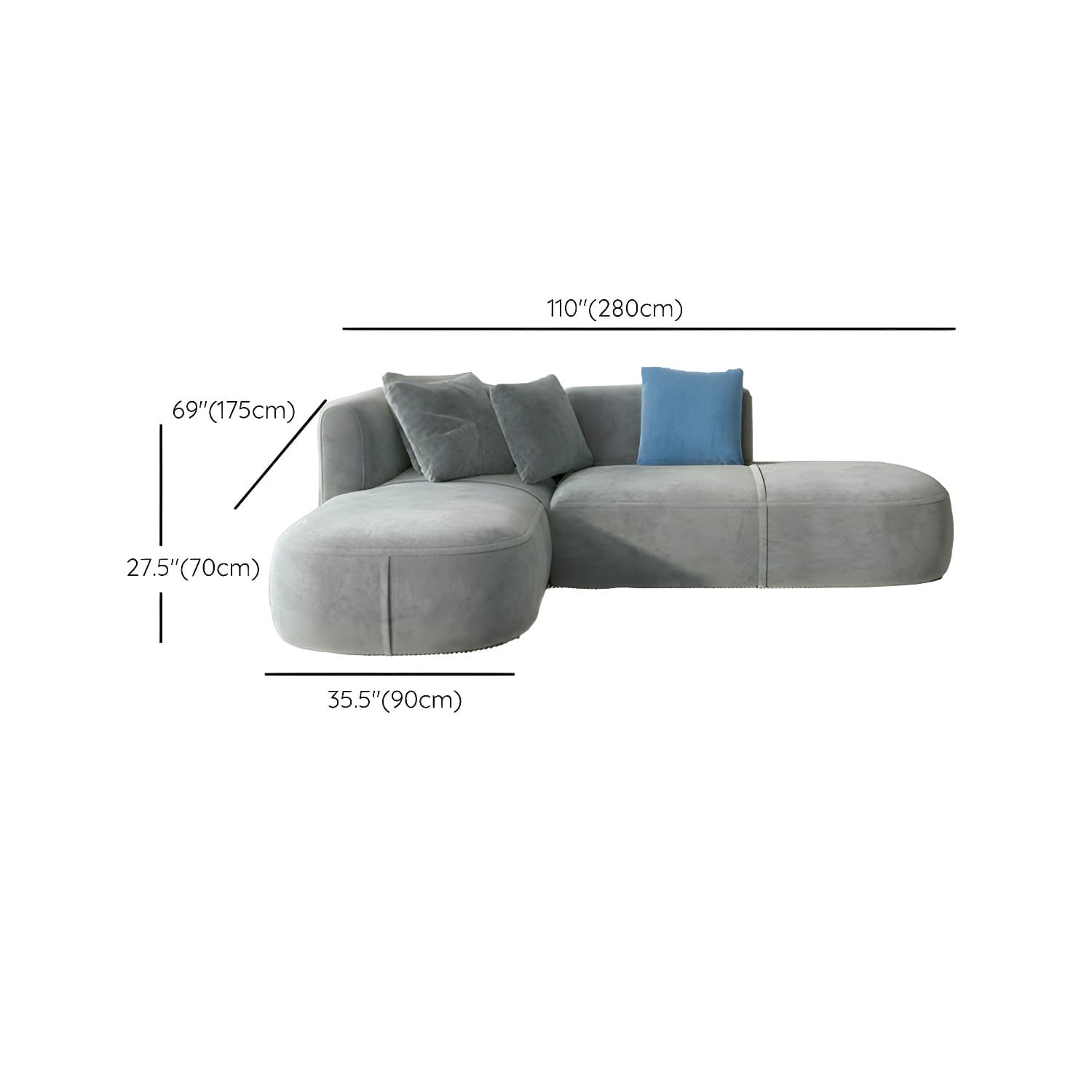 Flannel Upholstered Sectional Sofa in 2 Piece Set - Cozy, Stylish and Comfortable - image 25