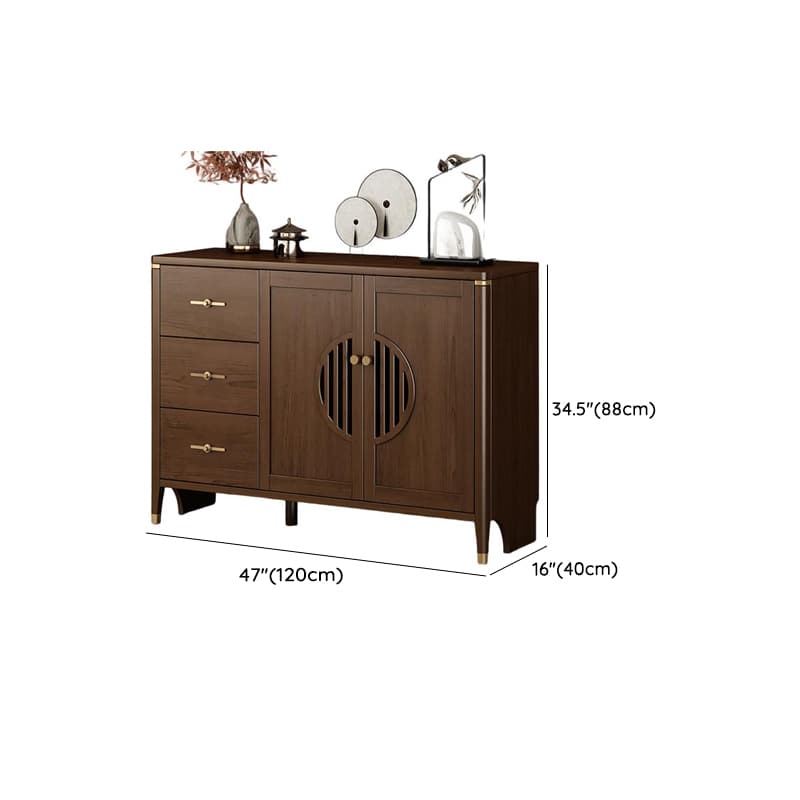 Espresso Standard/Wide/Narrow Timber Sideboard with 4 Doors/3 Doors/2 Doors, Adaptable Shelf and Pantry Hutch, 3 Drawers/6 Drawers/2 Drawers Included/Not Included - image 24