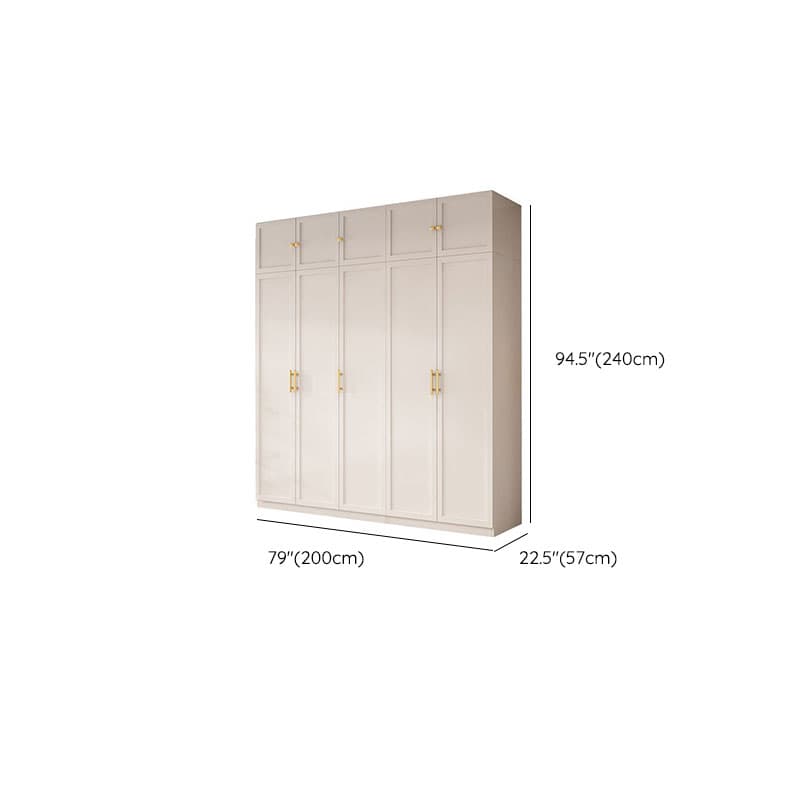 Simple Beige Engineered Wood Freestanding Armoire Cabinet with Soft Close Door, Clothing Rod & Interior Shelves - image 28