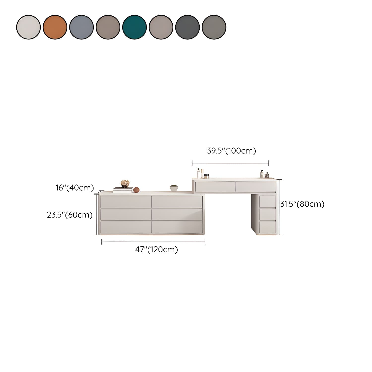Large Wood Makeup Vanity with Stone Top and 11 Drawers - Organize Your Beauty Essentials - image 23