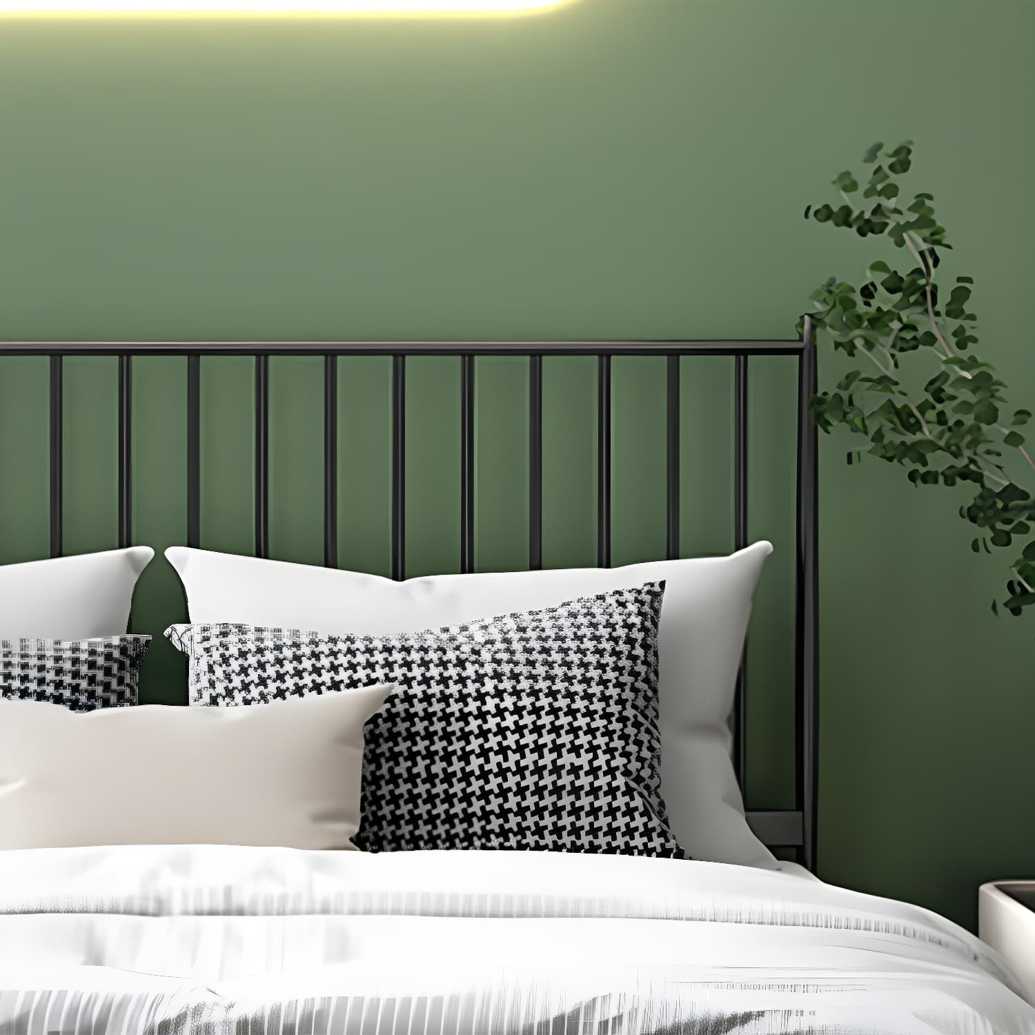 Contemporary Iron Open Frame Bed with Spindle Headboard for Bedroom - image 10