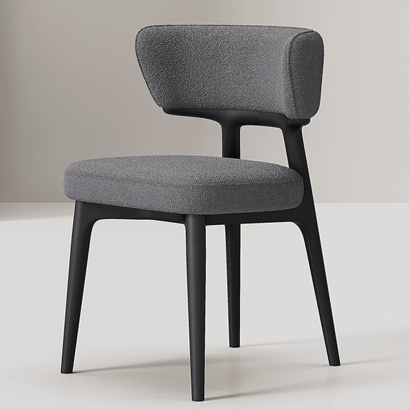 Contemporary Sturdy Side Chair with Uncovered Back, Polyurethane Upholstery, and Lumber Legs Outlined Frame - image 5