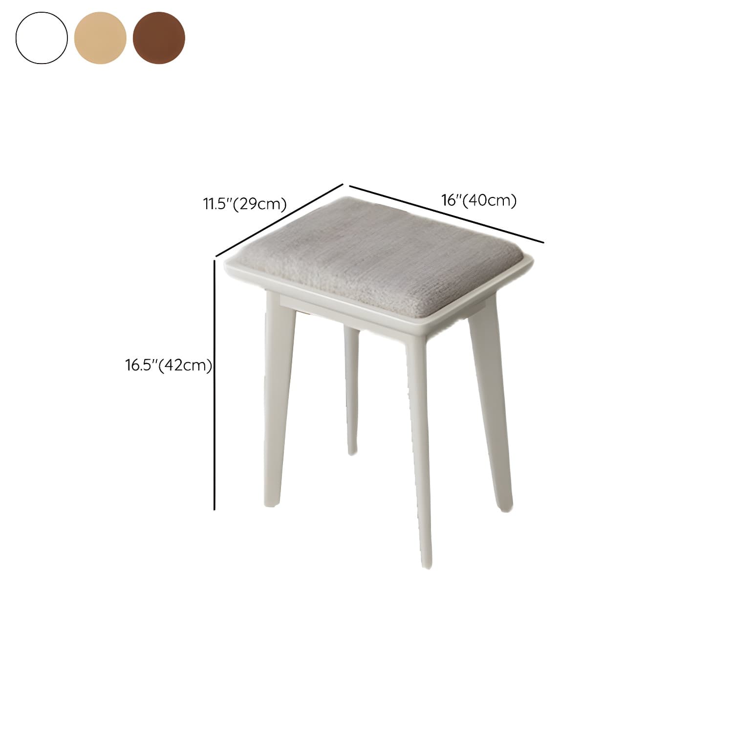 Solid Wood Make-up Vanity With Drawers and Stool for Bedroom - image 22