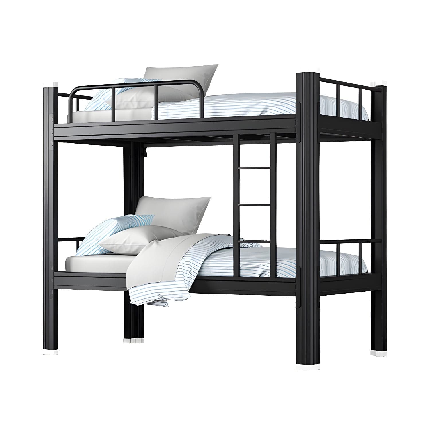 Contemporary Iron Bunk Bed with Metal Legs and Open-Frame 70.87" High