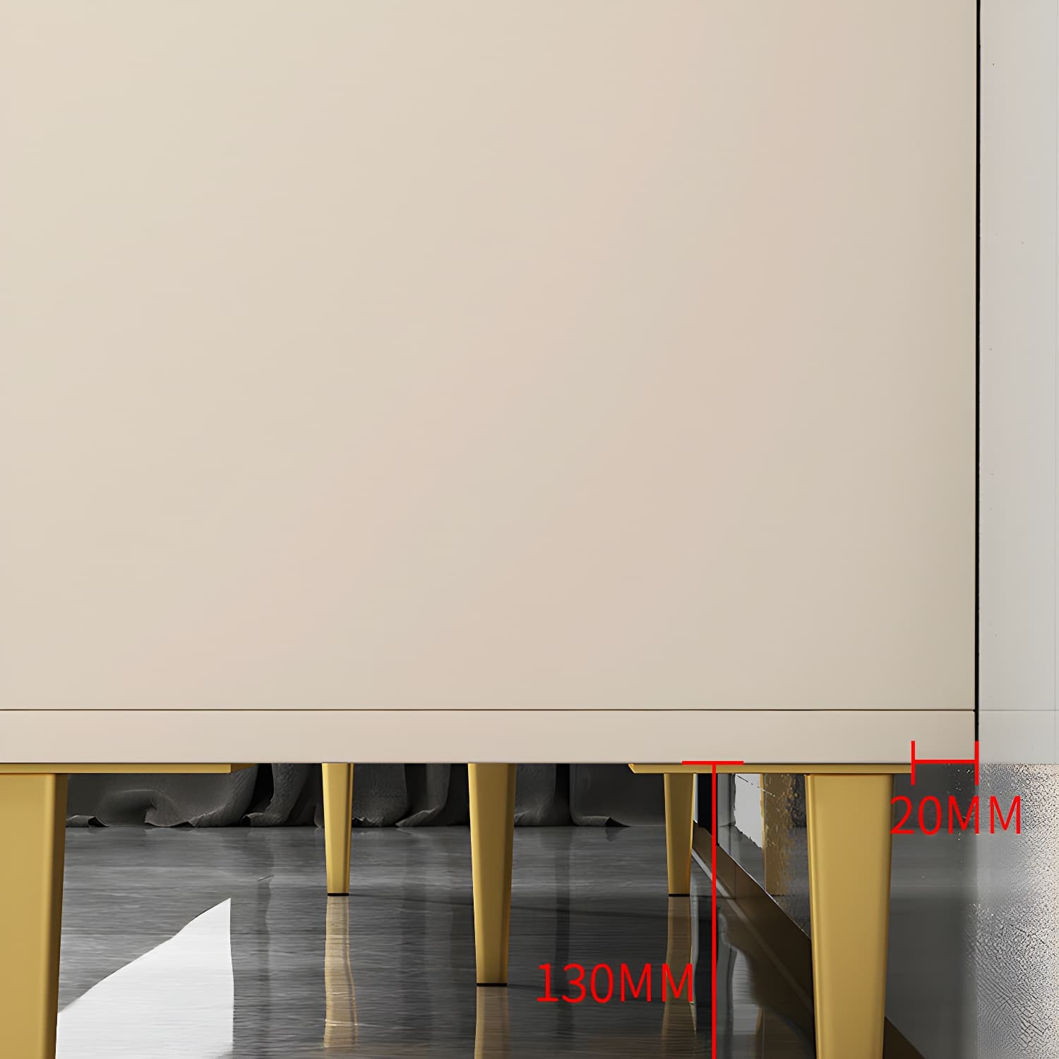 Glam Engineered Wood Sideboard Glass Doors Sideboard with Gold Legs - image 11