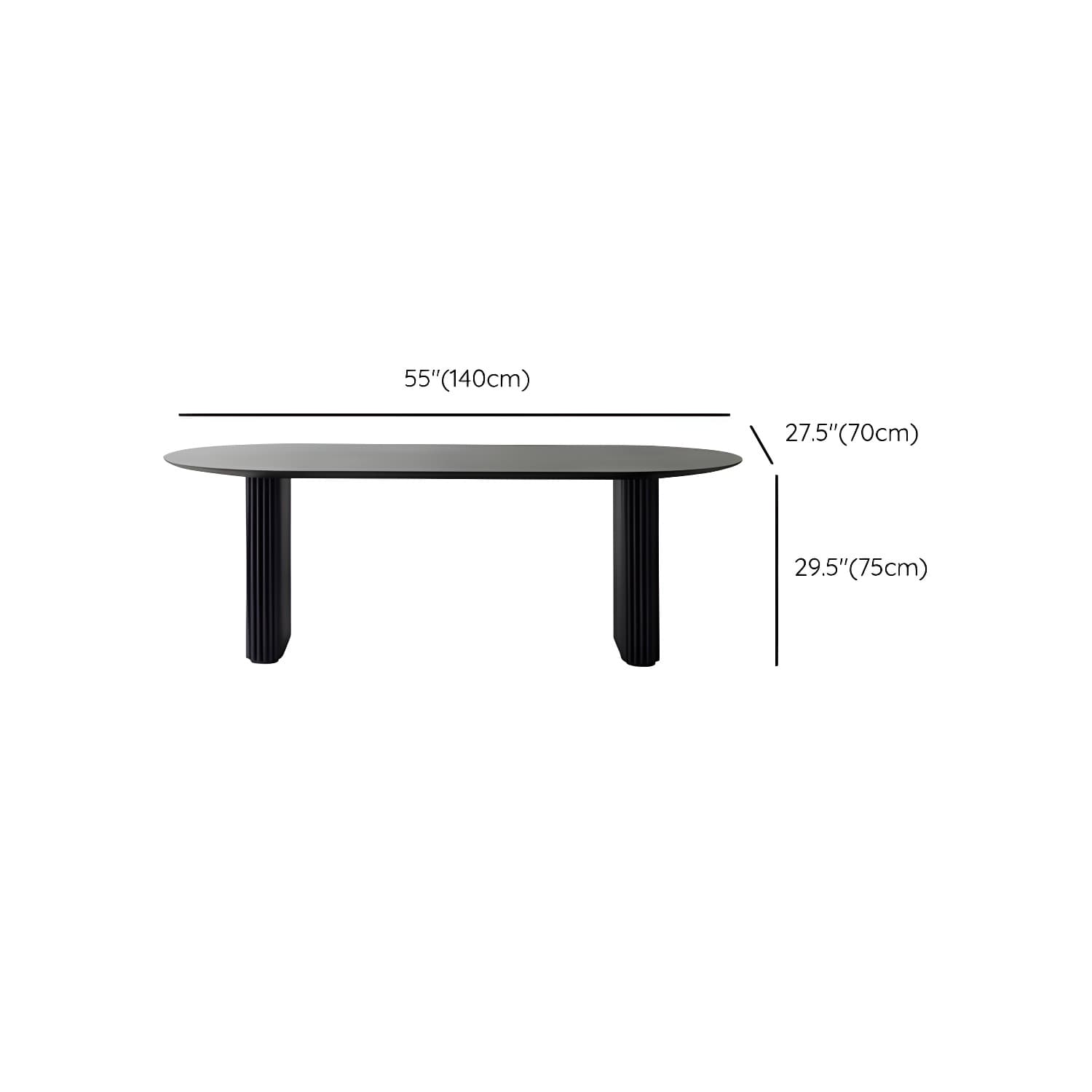 Modern Oval Dining Table Black Wooden Dinner Table for Dining Room - image 12
