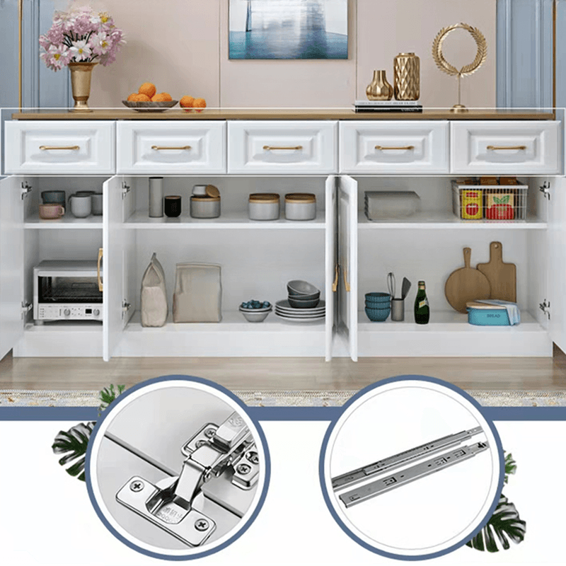 Standard/Narrow Sideboard in Timber with Drawers, 5 Doors/3 Doors/2 Doors, 2 Shelves/3 Shelves/One Internal Shelf and 5 Drawers/4 Drawers/3 Drawers in a Trendy Style - image 6