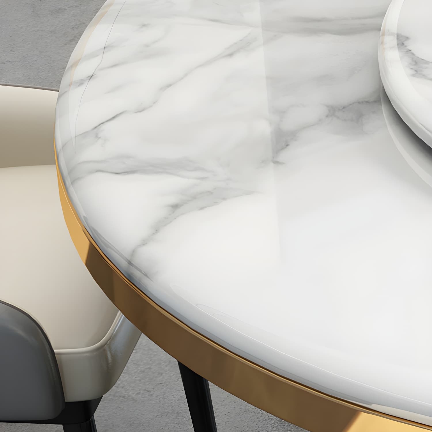Kitchen 1/7/9/11 Pcs Dining Set with Round Dinette Table and Leather Chairs - image 8