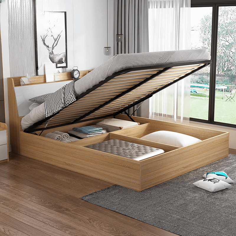 Natural Color Solid Color Storage Included for Bedroom