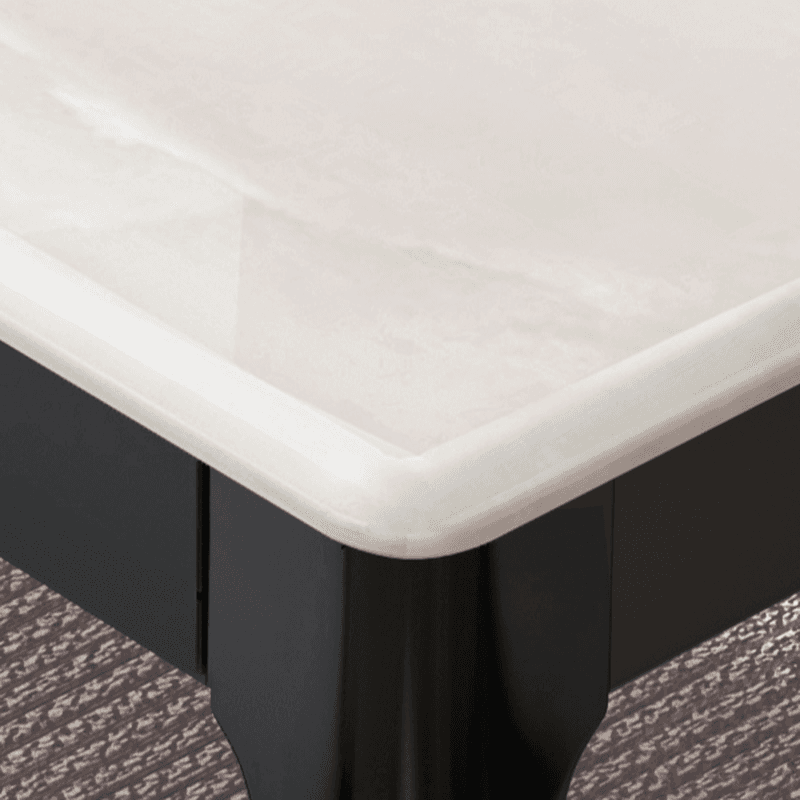 Trendy Slate Dining Table Set with Four Legs, Padded Chair, Back, Chalk Color - image 3