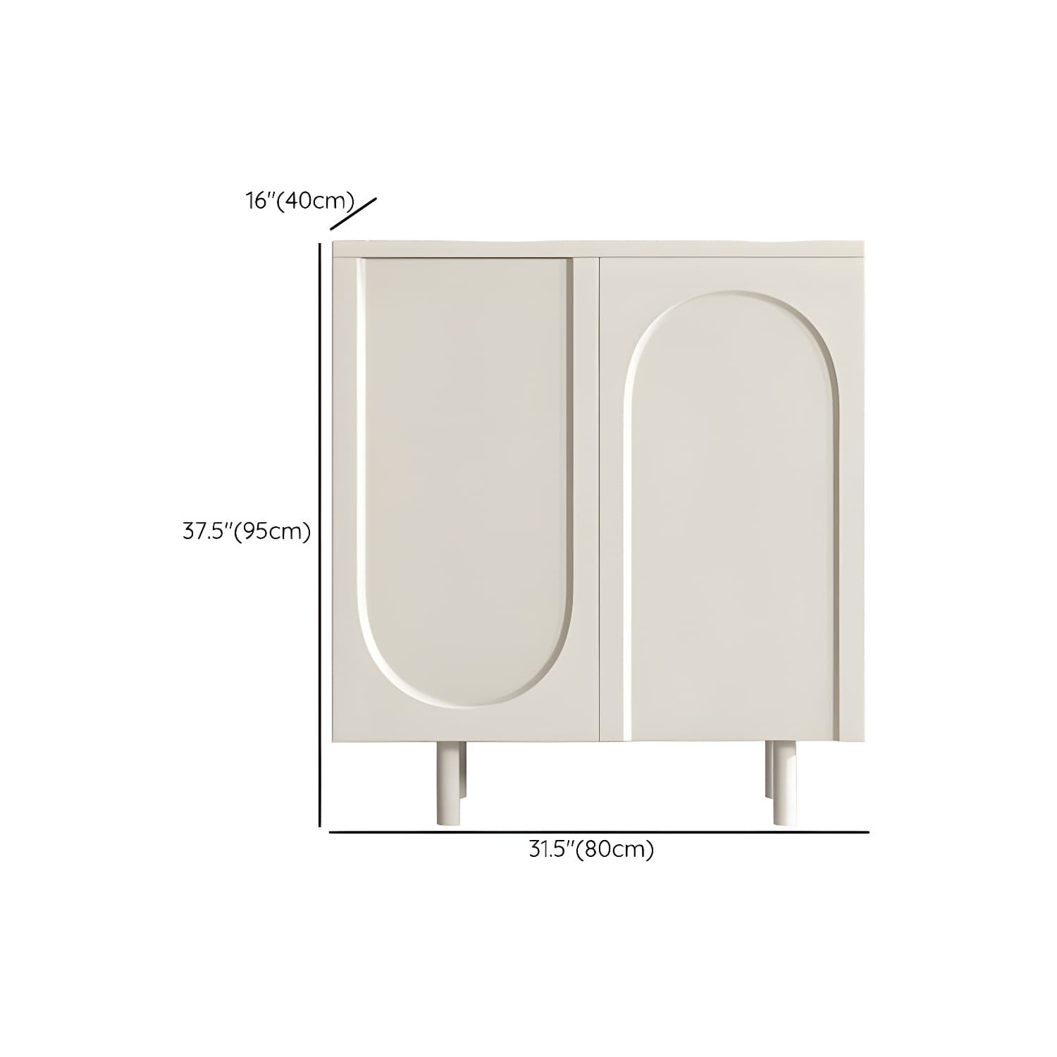 Modern Living Room Manufactured Wood Buffet Sideboard in White - image 17