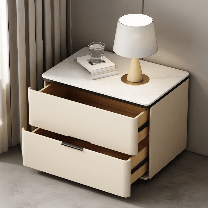 Organic Modern Nightstand With Drawer Organization Featuring 2 Drawers and Stone Countertop - image 13