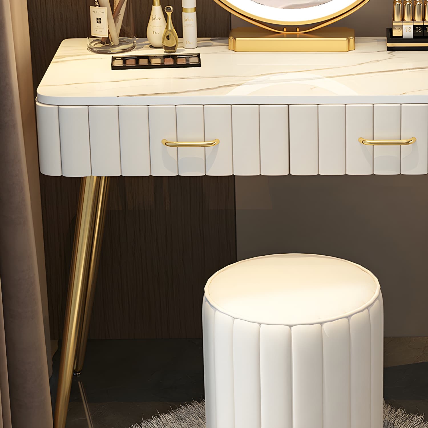 Wooden Makeup Vanity Storage Box Vanity Dressing Table for Bedroom - image 13