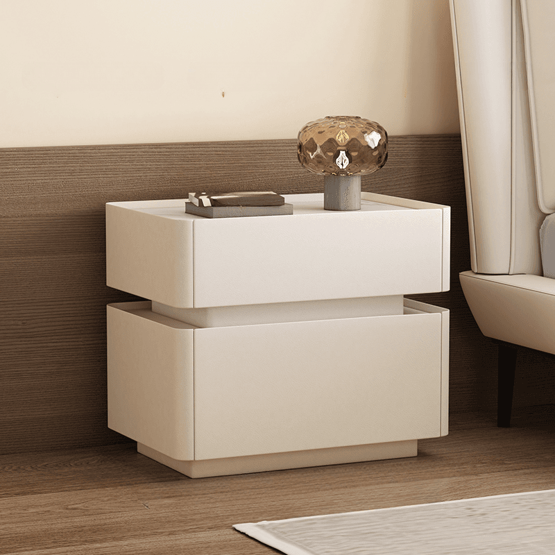 Trendy Drawer Storage Bedside Table with 2 Drawers and Pine Wood Countertop - image 7