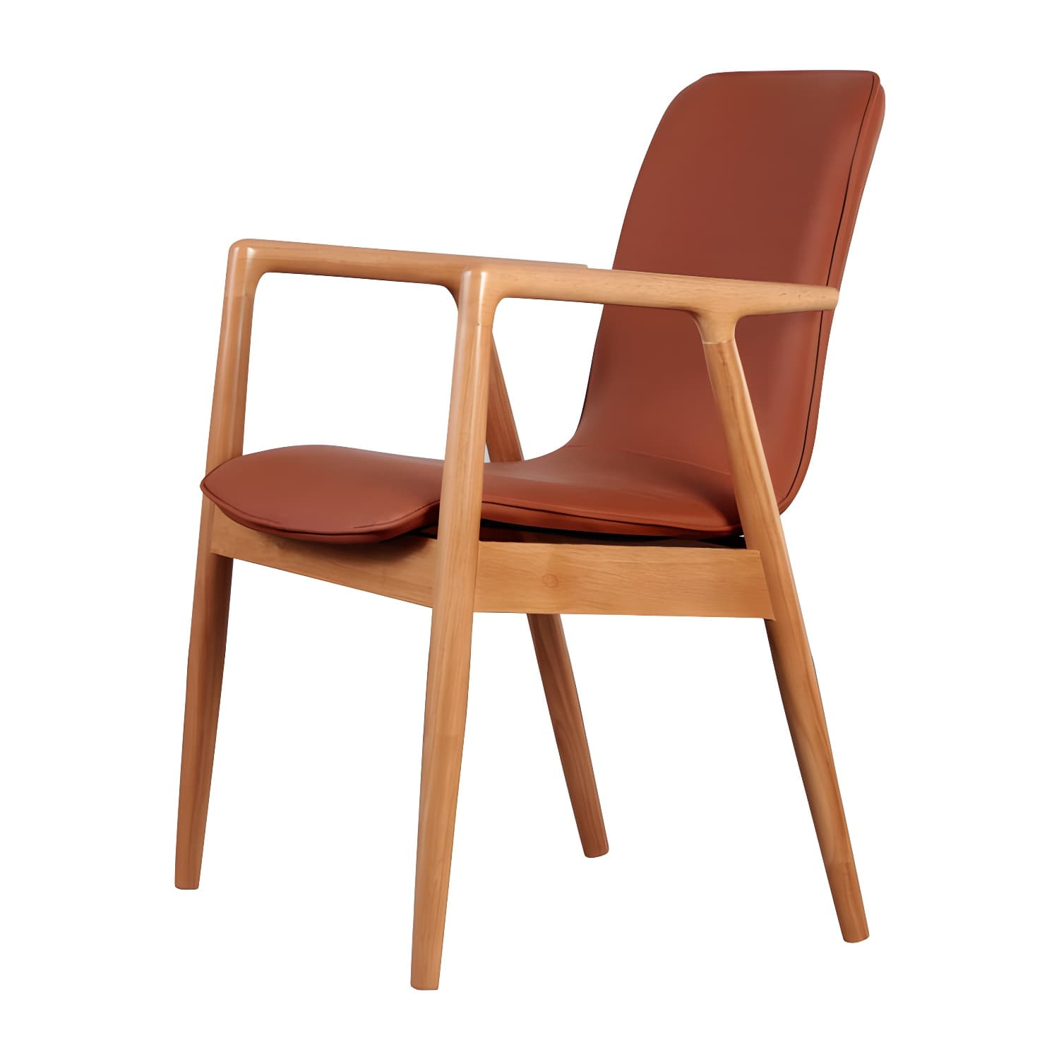Modern Style Chair Dining Arm Chairs with Wooden Legs for Kitchen