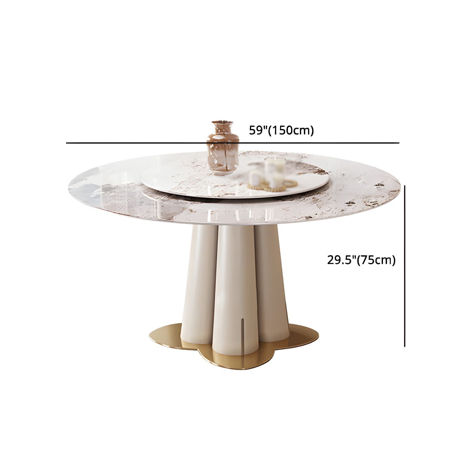 Glam 1/3/4/5/7 Pieces Dining Sets Round Dining Room Table Set - image 12