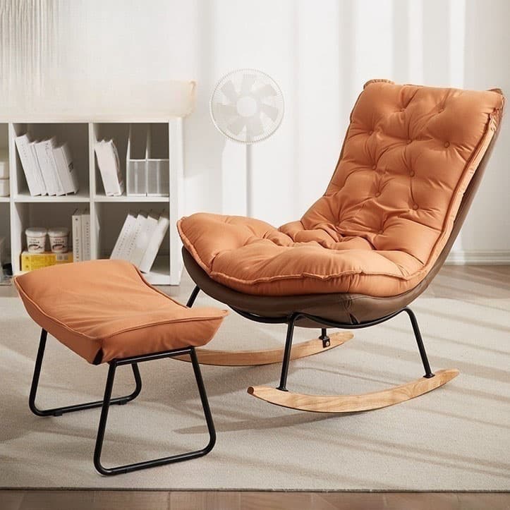 Modish Sand Ash Upholstered Rocking Accent Chair with Spindle Back and Stain Resistant - image 11