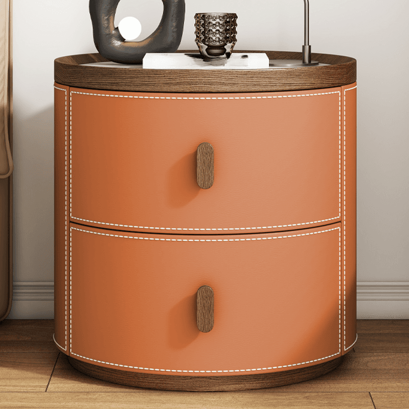 Art Deco 2 Tiers Nightstand With Drawer Storage and Stone Countertop - image 11