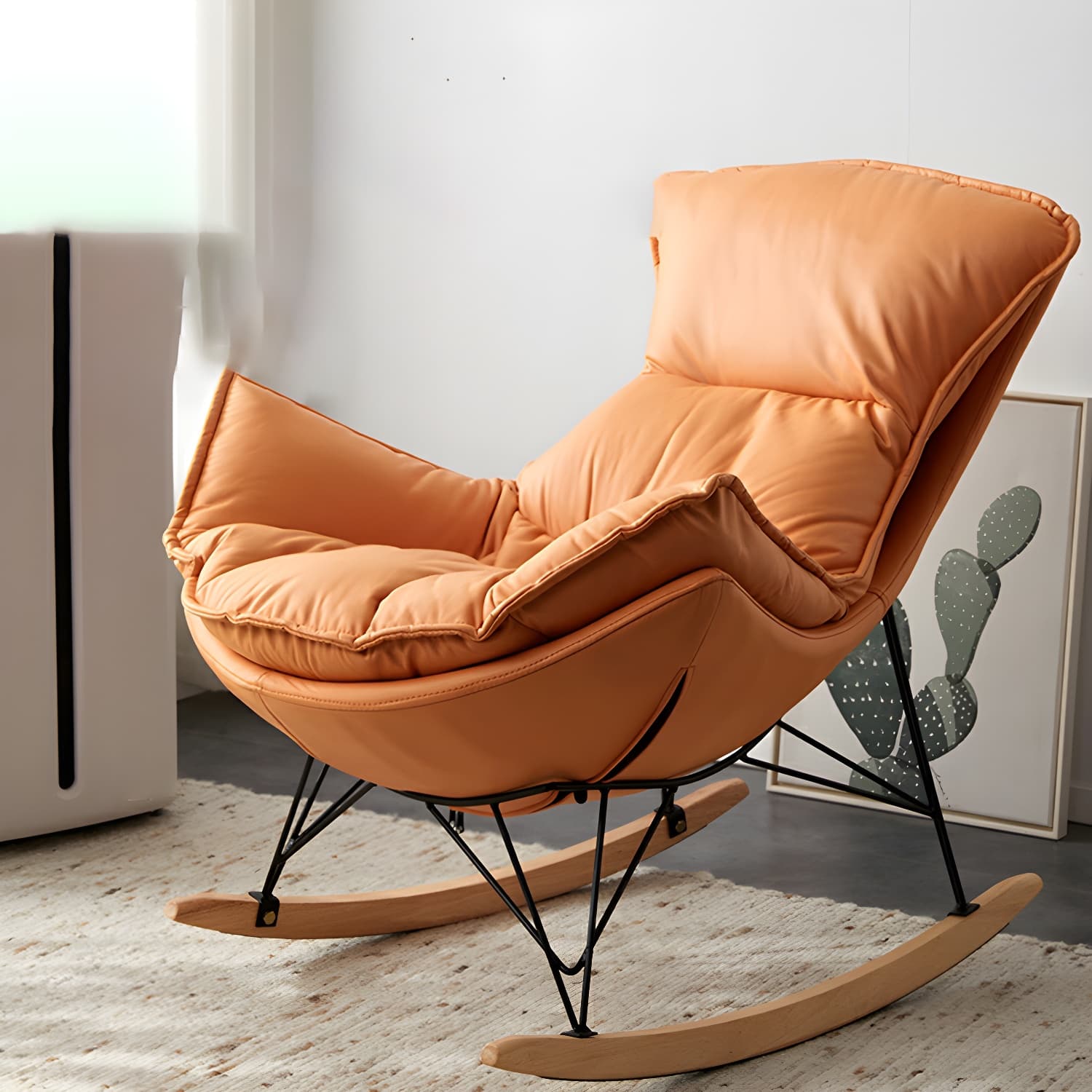 36" Wide Upholstered Removable Rocking Accent Chair with Light Legs - image 7