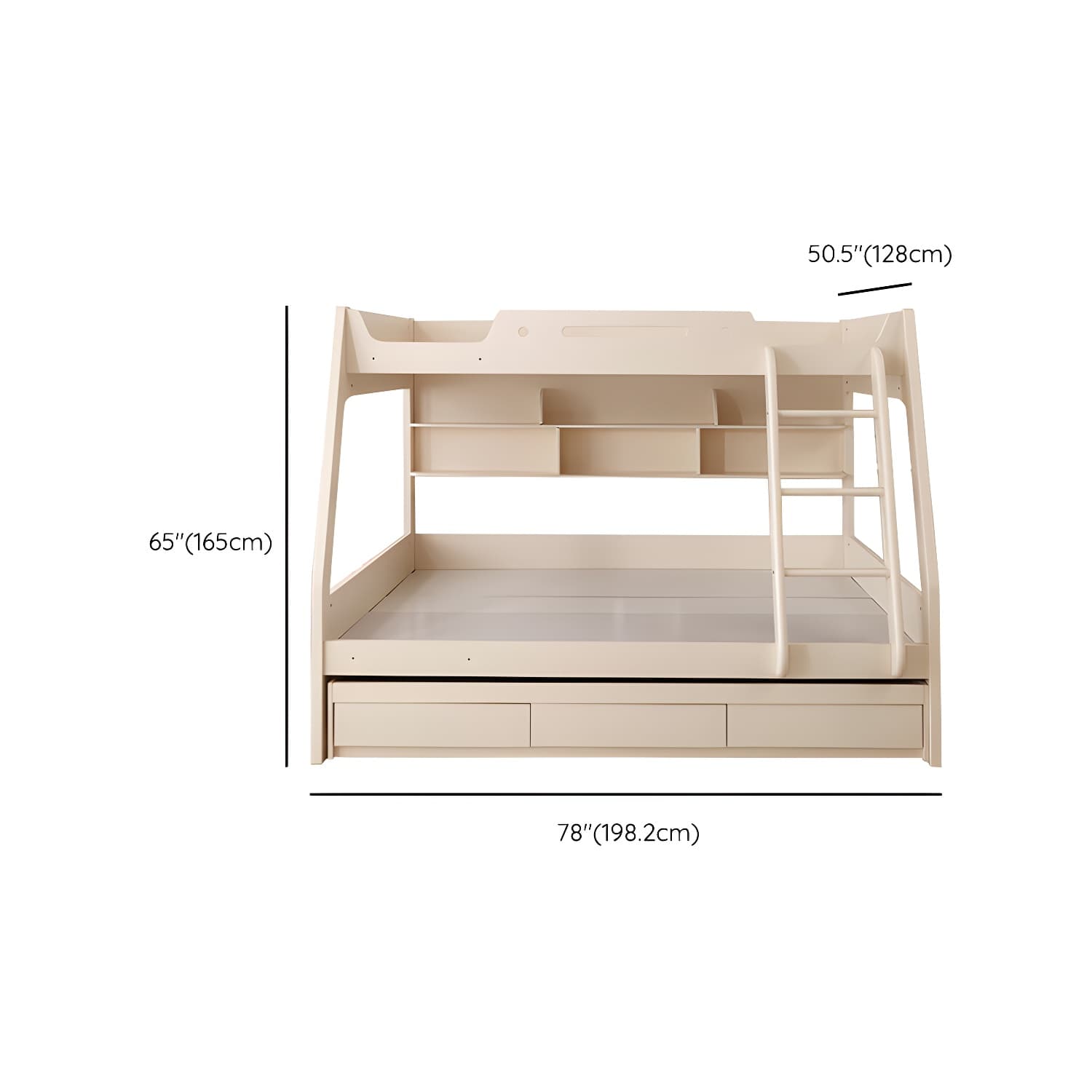 Solid Color Wood Bunk Bed Modern No Distressing Mattress Included Bunk Bed - image 15