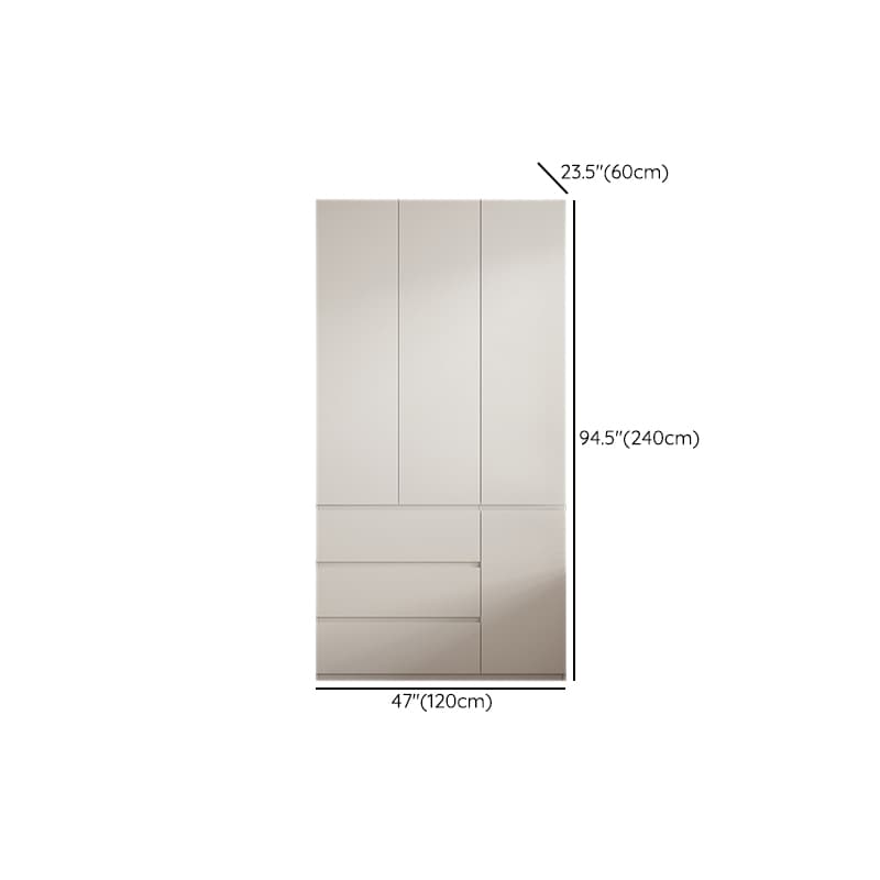 White Modish Manufactured Wood Armoire Cabinet with Soft Close Drawer, Soft Close Door, Interior Shelves, and Clothing Rod - image 8