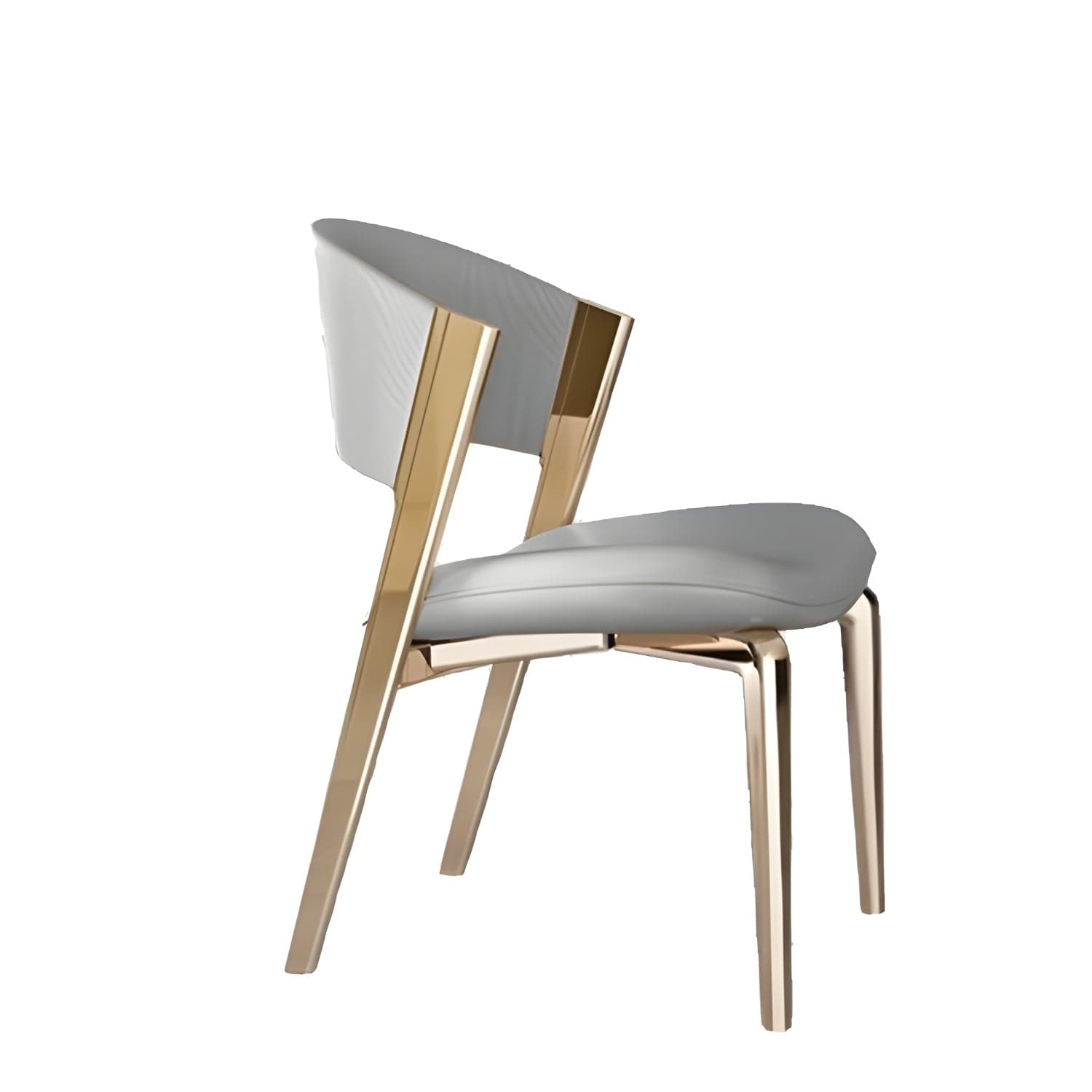 Glam Faux Leather Side Chair with Brass/Gold Legs and Open Back for Kitchen & Dining - image 7