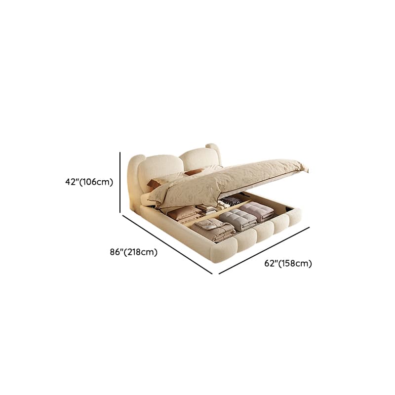 Solid Color Storage Included Panel Bed with 3 Storage Boxes and Panel Headboard, Upholstered in Sponge - image 10